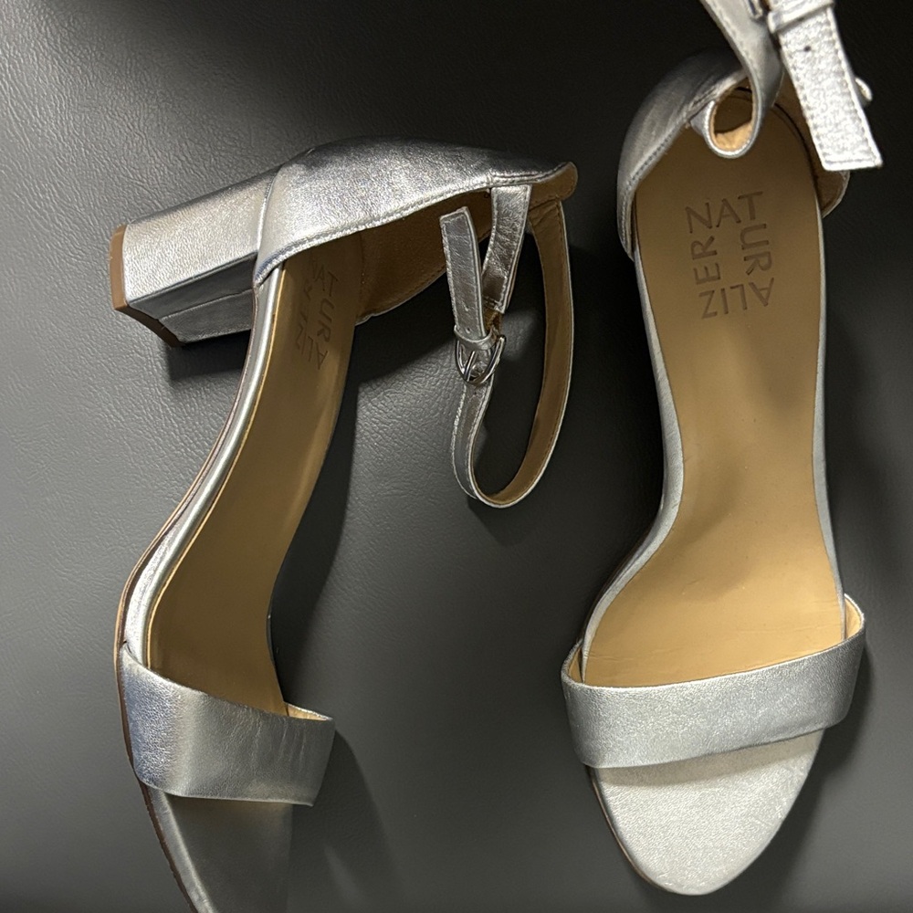 Naturalizer Silver Ankle Strap Heels